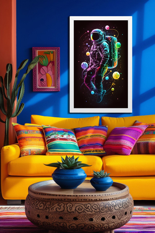 Space, Uzay, Yapay Zeka Mdf Plastik Çerçeveli Dekoratif Tablo 60