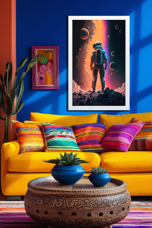 Space, Uzay, Yapay Zeka Mdf Plastik Çerçeveli Dekoratif Tablo 84
