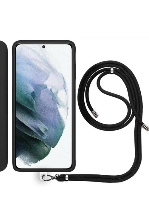 Samsung Galaxy A34 İp Askılı Silikon Kılıf Siyah