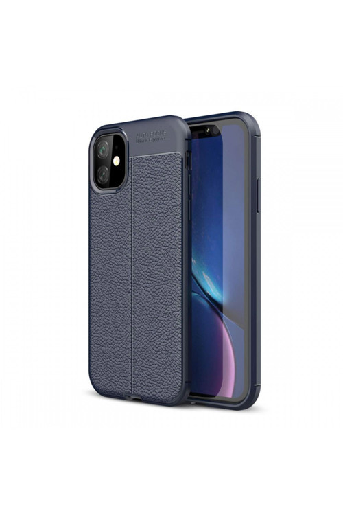 Apple Iphone 11 Deri Görünümlü Silikon Lacivert