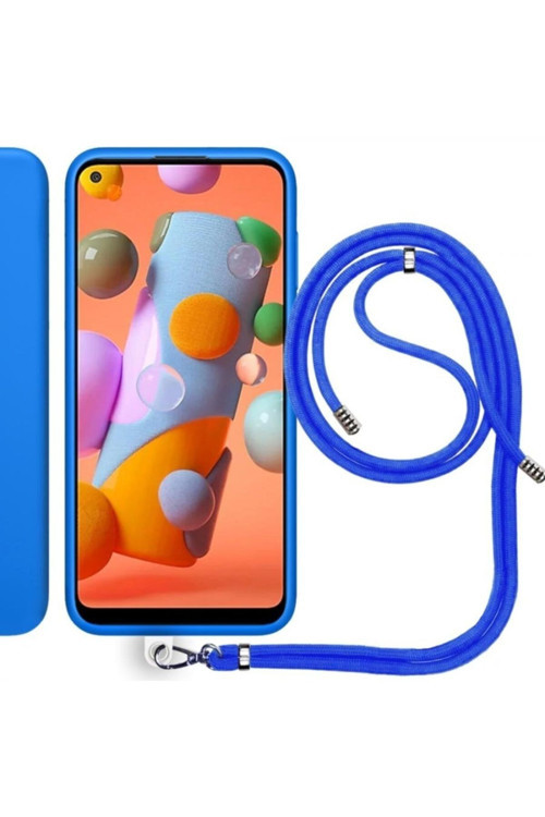 Samsung Galaxy A11 (A115F) Ip Askılı Silikon Kılıf Mavi