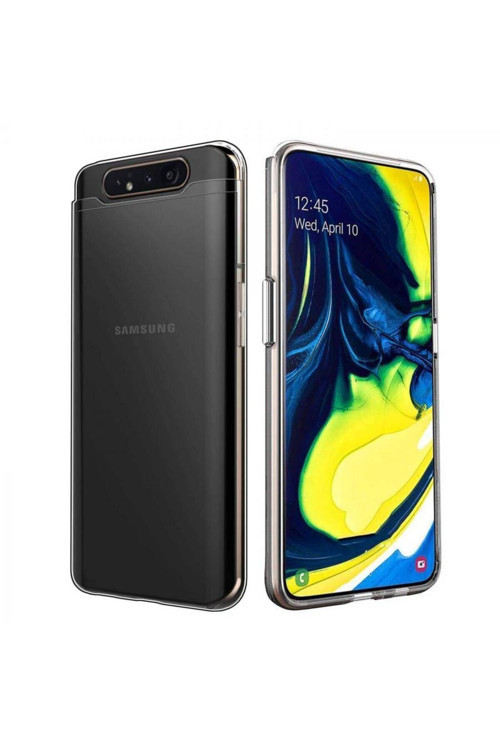 Samsung Galaxy A80 2.0 Mm Korumalı Silikon Kılıf Şeffaf