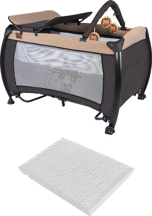 Sloth Siyah Kasa Alüminyum Park Yatak Beşik ( 70 x 110 Cm. Pamuk Yatak Hediyeli )