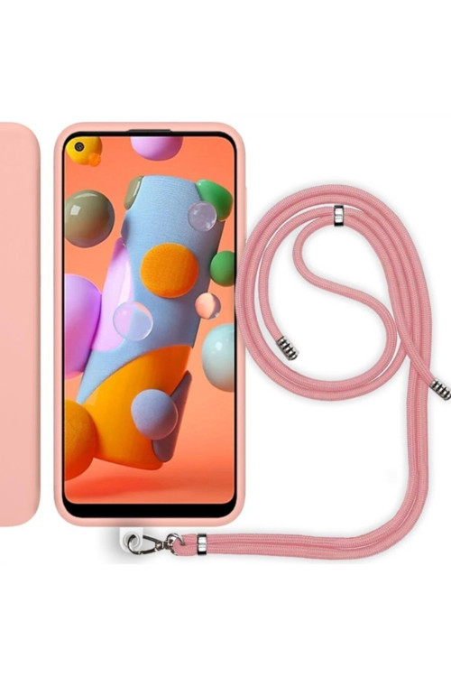 Samsung Galaxy A11 (A115F) Ip Askılı Silikon Kılıf Pembe