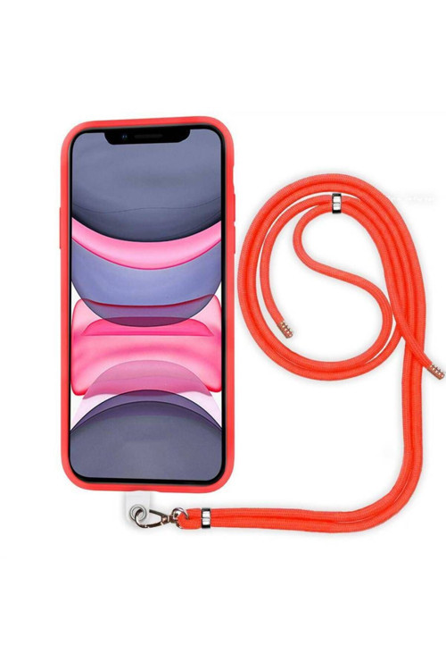 Apple Iphone 14 6.1'' Ip Askılı Silikon Kılıf Kırmızı