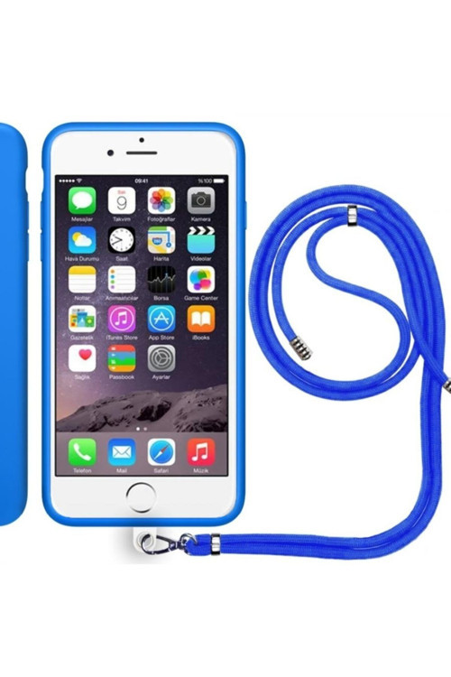 Apple Iphone 6 Ip Askılı Silikon Kılıf Mavi