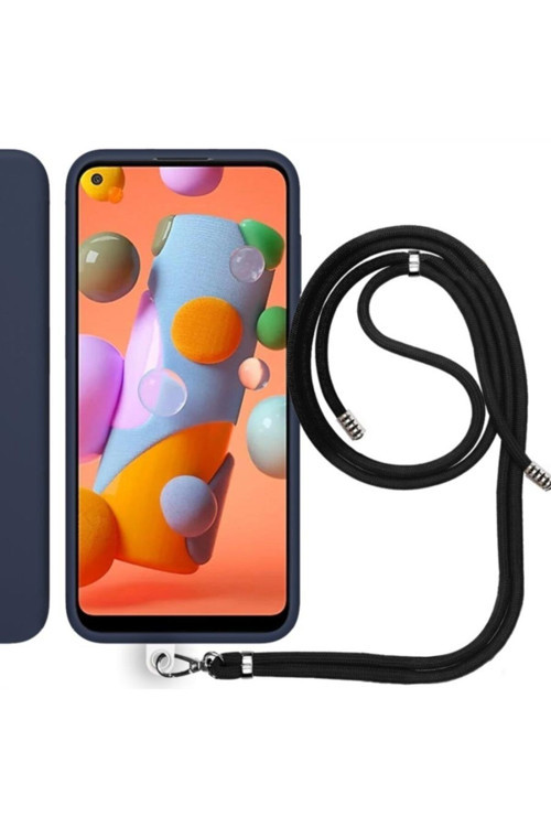 Samsung Galaxy A11 (A115F) Ip Askılı Silikon Kılıf Lacivert