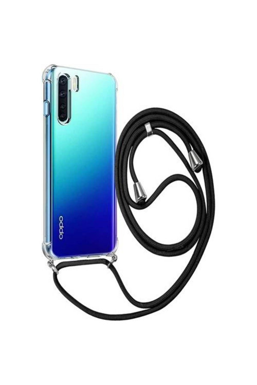 Oppo Reno 3 Askılı Ipli Şeffaf Tank Kılıf