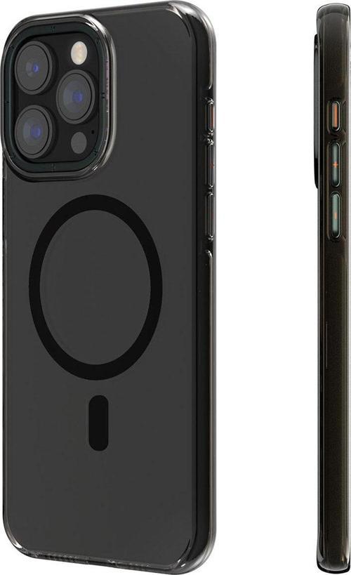 iPhone 14 Pro Max Uyumlu Kılıf Magsafe Şarj Özellikli Şeffaf Crystal Shield Kapak Siyah