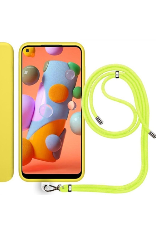 Samsung Galaxy A11 (A115F) Ip Askılı Silikon Kılıf Sarı
