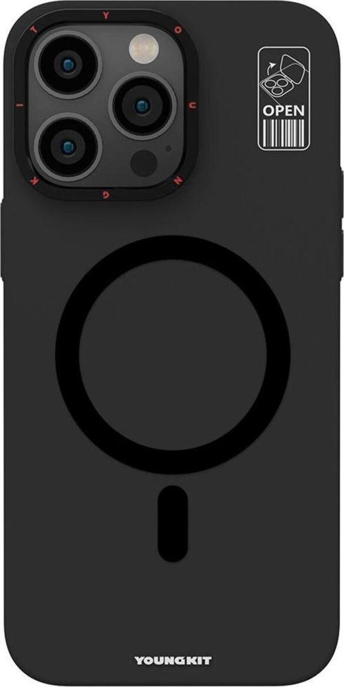 iPhone 15 Pro Max Uyumlu Kılıf Magsafe Şarj Özellik Standlı Hermit Bracket Seri Kapak Siyah