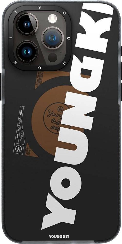 iPhone 15 Pro Uyumlu Kılıf Magsafe Şarj Özellikli Binfen Serisi Yazı Temalı Kapak Siyah