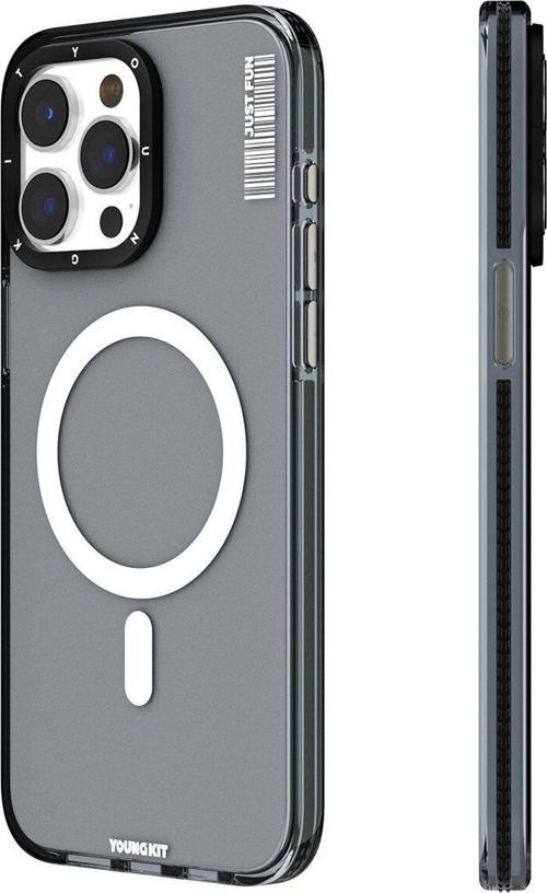 iPhone 15 Pro Uyumlu Kılıf Magsafe Şarj Özellikli Crystal Color Serisi Kapak Siyah