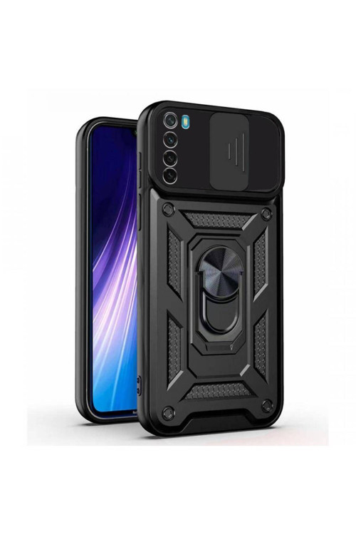 Kızaklı Tank Kılıf Xiaomi Redmi Note 8 Siyah