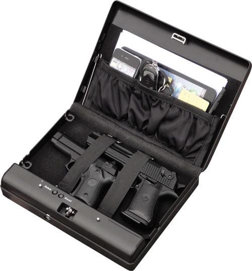 Gun Safe 17F Parmak İzli  Taşınabilir Saat  Kasası İki Farklı Açma Seçeneği - Biyometrik