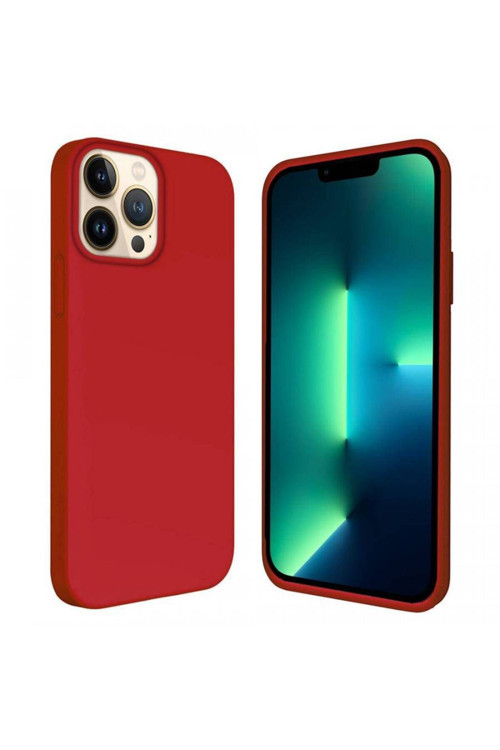 Apple İphone 15 Pro Max 6.7'' İçi Kadife Silikon Kılıf Kırmızı