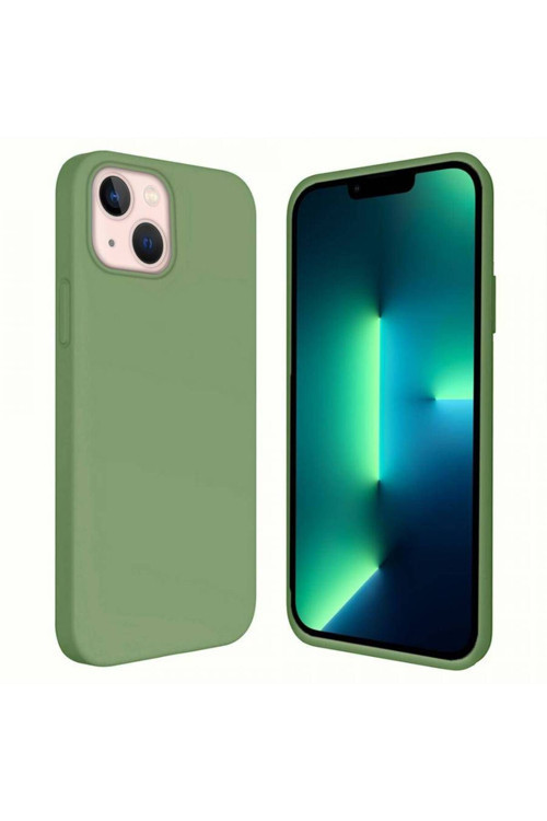 Apple İphone 15 6.1'' İçi Kadife Silikon Kılıf Yeşil