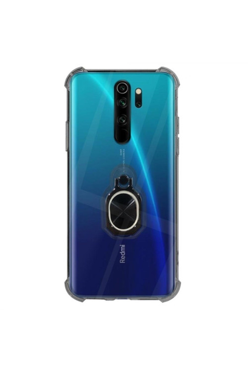 Xiaomi Redmi Note 8 Pro Uyumlu Airbag Yüzüklü Tank Füme Kılıf