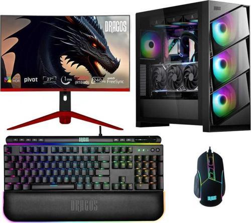 DRx6388 i7 14700KF 64GB DDR5 2TB NVMe 4.0 SSD 12GB RTX4070Ti 27 İnç 240Hz Curved Oyuncu Bilgisayarı