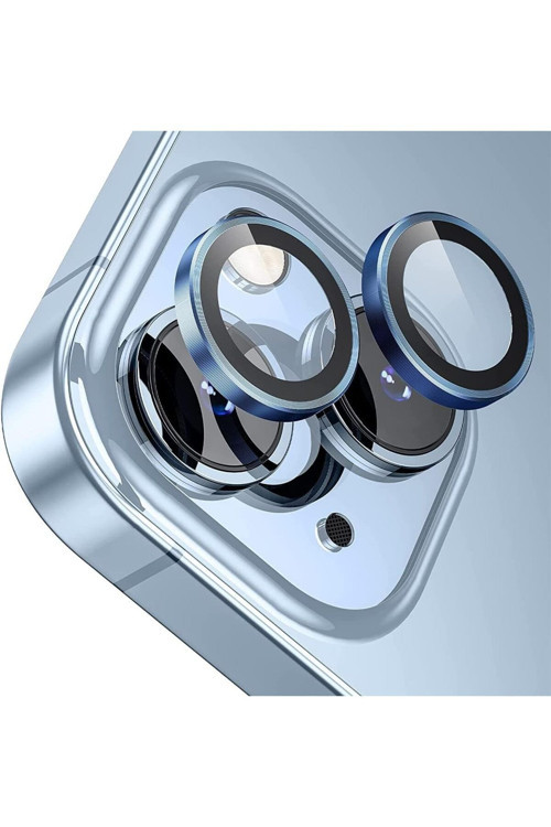 Apple Iphone 14 Gerçek Cam Safir Lens Koruma Mavi