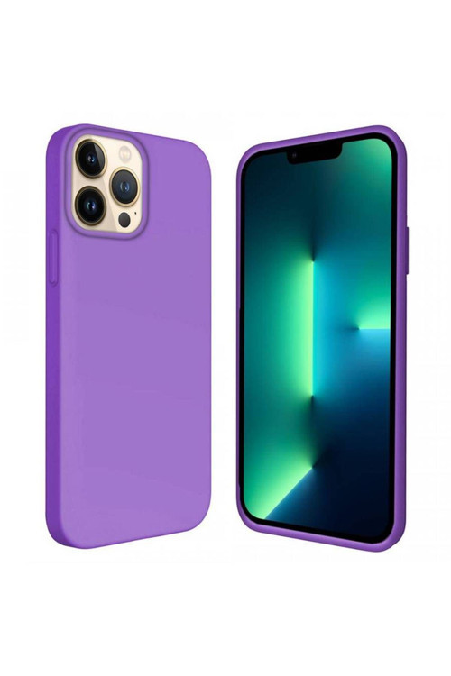 Apple İphone 15 Pro Max 6.7'' İçi Kadife Silikon Kılıf Lila