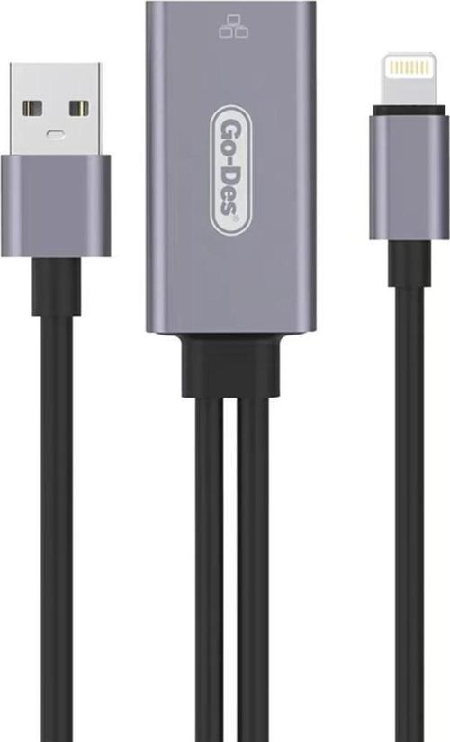 Ethernet Dönüştürücü Go Des GD-6837 RJ45 to Lightning OTG 100Mbps Uyumlu
