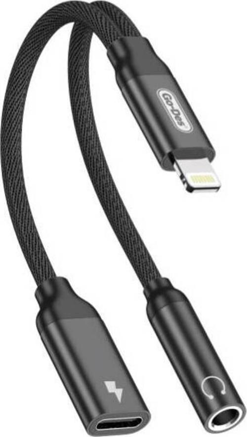 Go Des GD-UC076 3.5mm Jack Girişli Lightning 2in1 Şarj ve Ses Kablosu