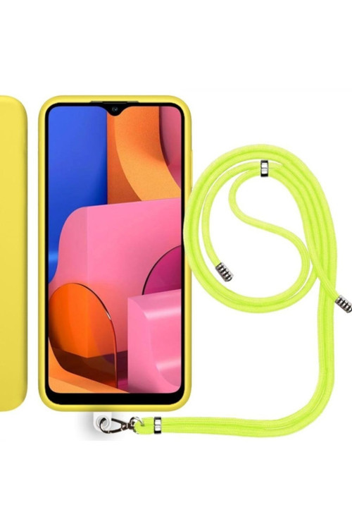 Samsung Galaxy A20S (A207F) Ip Askılı Silikon Kılıf Sarı