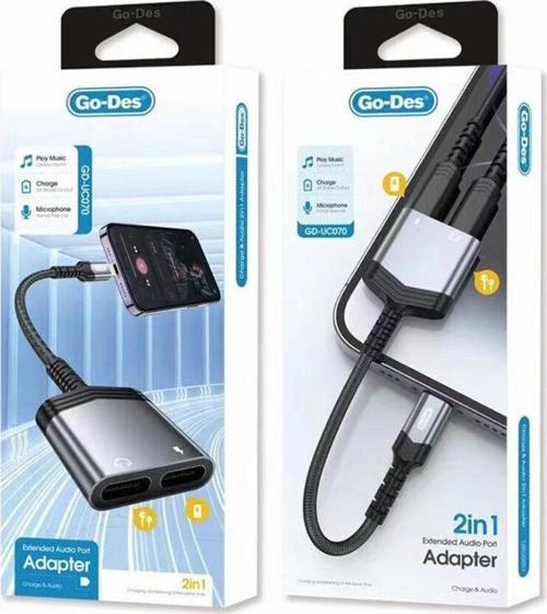 Lightning Şarj ve Ses Adaptörü 2in1 Go Des GD-UC070