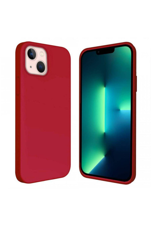 Apple İphone 15 Plus 6.7'' İçi Kadife Silikon Kılıf Kırmızı