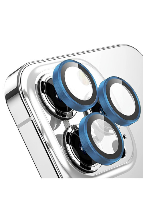 Apple Iphone 13 Pro Max Gerçek Cam Safir Lens Koruma Mavi