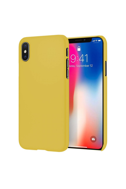 Apple Iphone Xs Max Ince Mat Silikon Kılıf Sarı