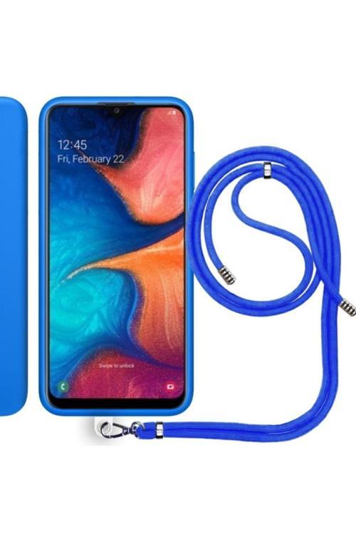 Samsung Galaxy M10 (M105F) Ip Askılı Silikon Kılıf Mavi