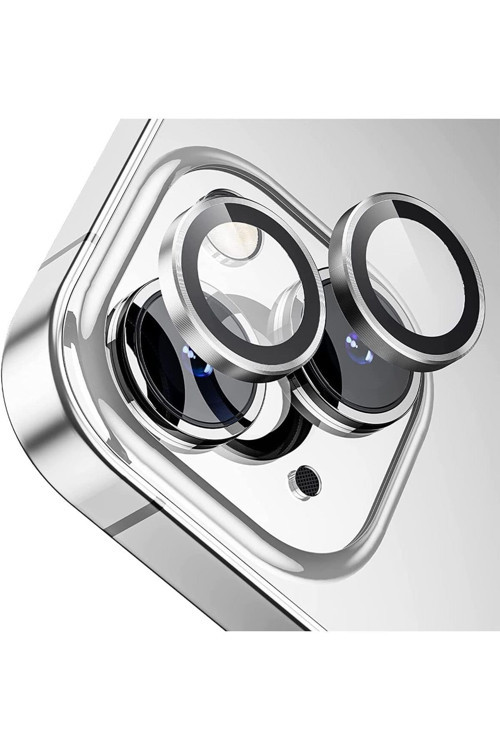 Apple Iphone 14 Plus Gerçek Cam Safir Lens Koruma Gümüş