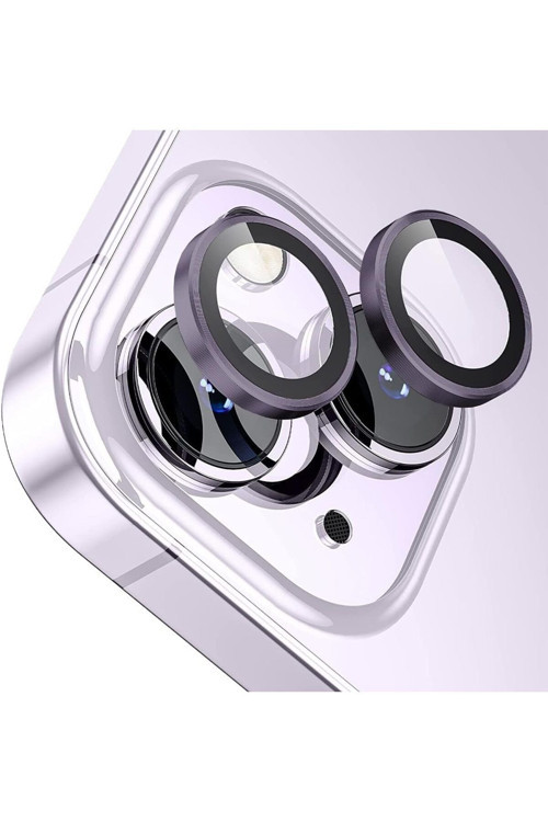 Apple Iphone 14 Plus Gerçek Cam Safir Lens Koruma Mor