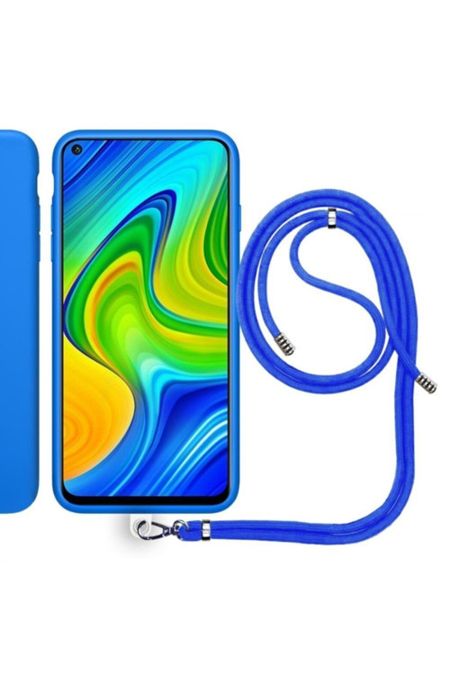 Xiaomi Redmi Note 9 Ip Askılı Silikon Kılıf Mavi