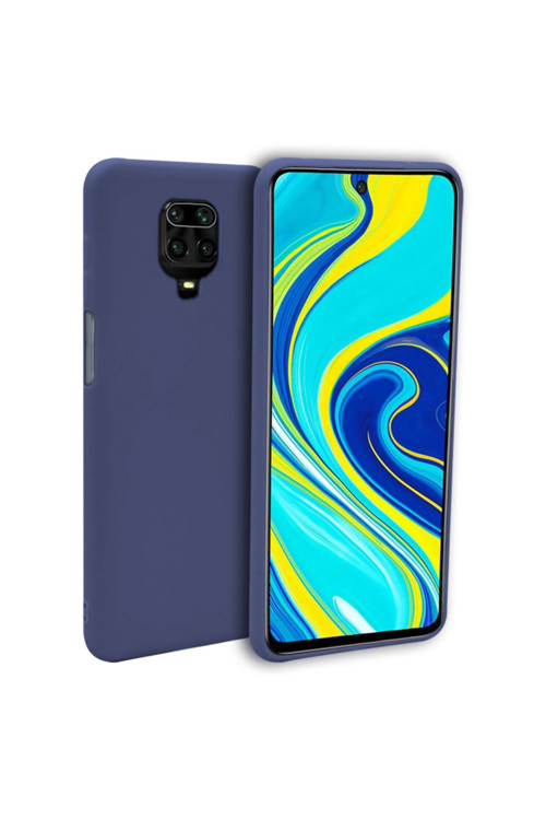 Xiaomi Redmi Note 9 Pro Ince Mat Silikon Kılıf Lacivert