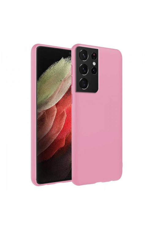 Samsung Galaxy S21 Ultra Ince Mat Silikon Kılıf Pembe