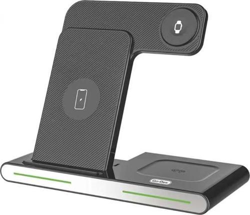 Magnetik Kablosuz Şarj Standı Go Des Gd-Wl386 3İn1 15W Hızlı Şarj Özellikli Airpods/Watch/İphone
