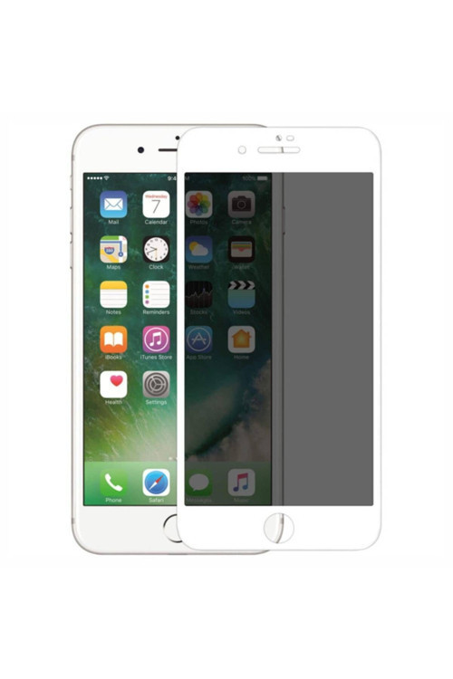 Apple İphone 6S Gizli Kırılmaz Cam Privacy Tam Kaplayan Beyaz