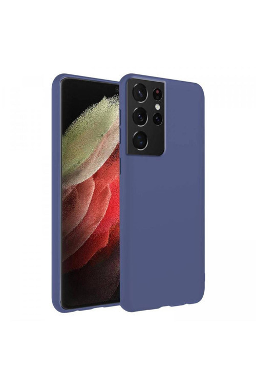 Samsung Galaxy S21 Ultra Ince Mat Silikon Kılıf Lacivert
