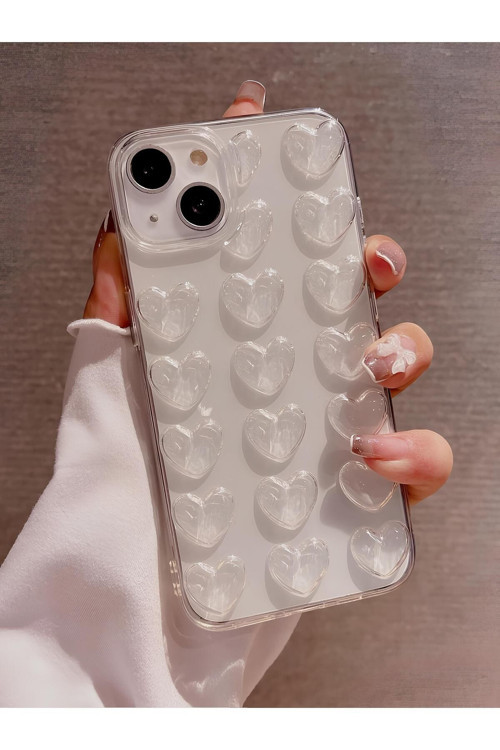 Şeffaf Kalpli Kılıf İphone 14