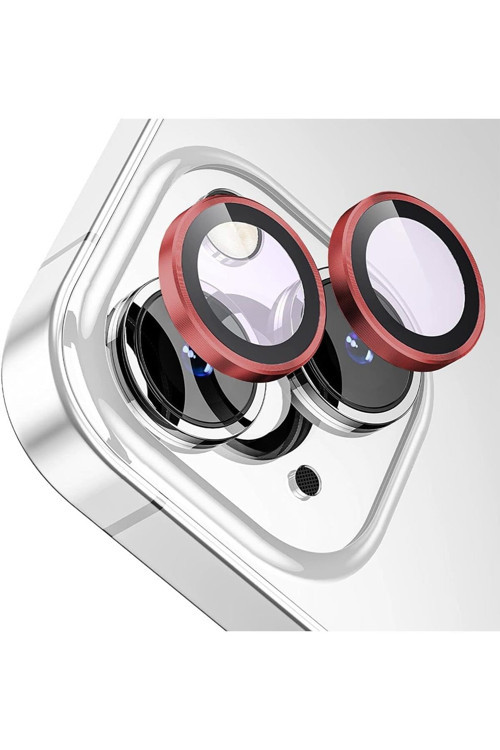 Apple Iphone 14 Gerçek Cam Safir Lens Koruma Kırmızı