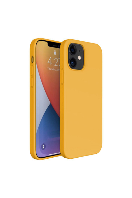 Apple İphone 15 6.1'' İnce Mat Silikon Kılıf Sarı