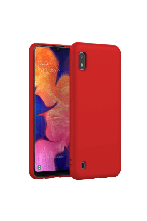 Samsung Galaxy M10 Ince Mat Silikon Kılıf Kırmızı