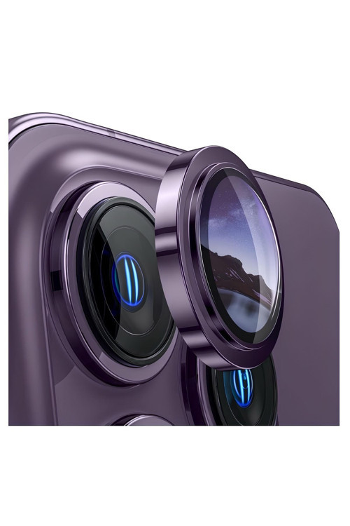 Apple Iphone 14 Pro Max Gerçek Cam Safir Lens Koruma Mor