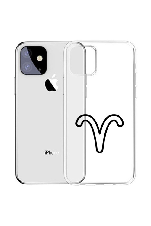 Apple Iphone 13 Koç Burcu Uv Baskılı Şeffaf Silikon Kılıfı