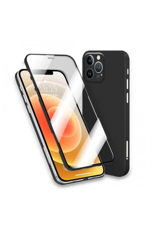 Iphone 12 Pro 6.1'' Uyumlu 360 Kaplama Led Kılıf Siyah