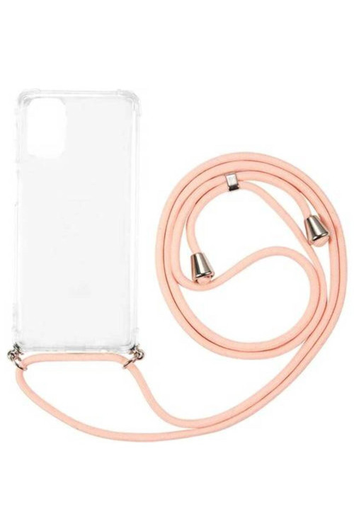Xiaomi Poco X5 Boyun Askılı Şeffaf Tank Kılıf Pembe