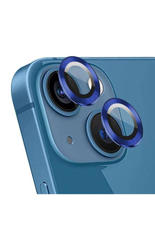 Apple İphone 14 Plus 6.7'' Metal Çerçeveli Kamera Koruma Lensi Lacivert